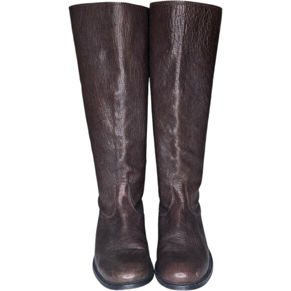 Frye Melissa Back Zip Button Boots‎ Dark Brown Size 6B - Picture 3 of 15